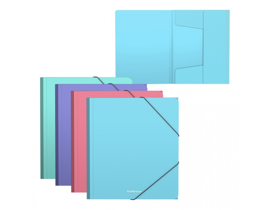 Папка на резинке А5+ 600мкм Diagonal Pastel ассорти 50401 ErichKrause 4/72