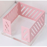 Подставка для бумажного блока 100x100x63 Pastel металлическая, пастельно-розовая 4105307 deVente