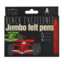 Фломастеры 12 цветов BLACK EXCELLENCE Jumbo антивандальные, вентилируемый колпачок 32-0071 Bruno Visconti