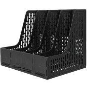 Лоток вертикальный 4 секции сборный 325х257х275мм черный 2053191 Deli  E9844-BK