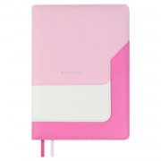 Ежедневник недатированный А5 146х211 160 листов, линия, твердая обложка, Escalada, кожзам Лайка розовый, 2 ляссе, 70 г/м2 70596 Феникс 15/30